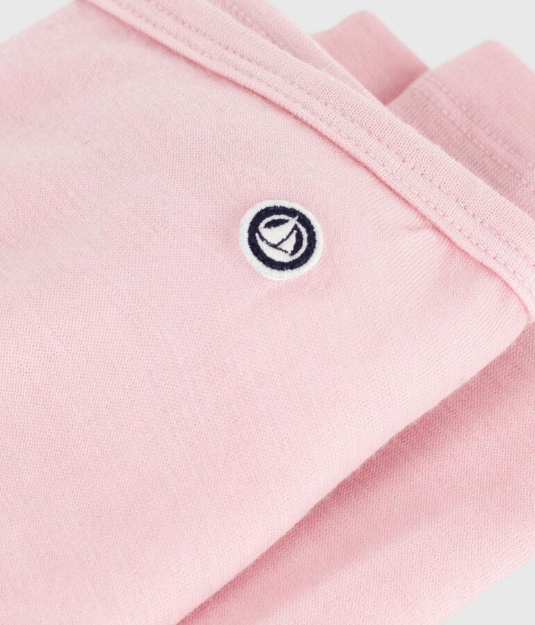 Leggings in lana e cotone tinta unita bambino rosa