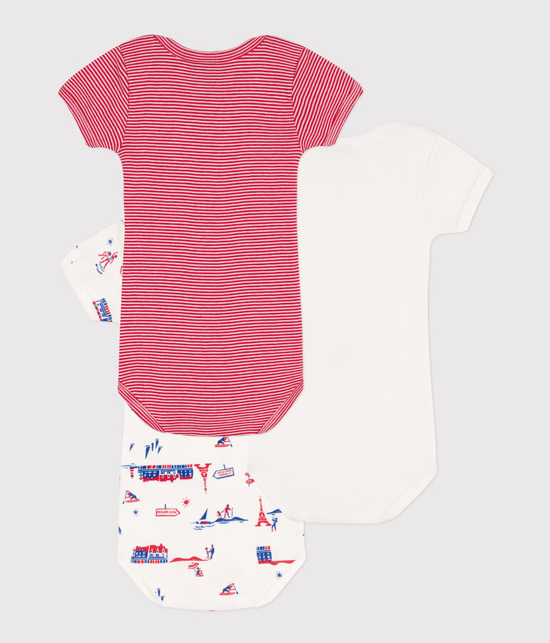 Confezione da 3 body Parigi a manica corta in cotone multicolore