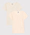 Confezione da 2 t-shirt bambina a maniche corte in cotone a fiori variante 1