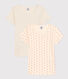 Confezione da 2 t-shirt bambina a maniche corte in cotone a fiori