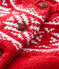 Cardigan 100% lana bebè rosso TERKUIT/bianco MARSHMALLOW