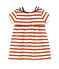 Robe bébé fille en jersey lourd rayé bianco LAIT/rosso PEPS