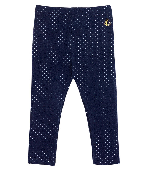 Leggings stampati da bebè femmina con balze blu SMOKING/bianco MARSHMALLOW CN