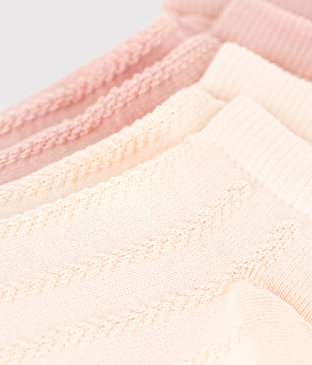 Set di 2 paia di calzini bambino in jersey di cotone tinta unita multicolore