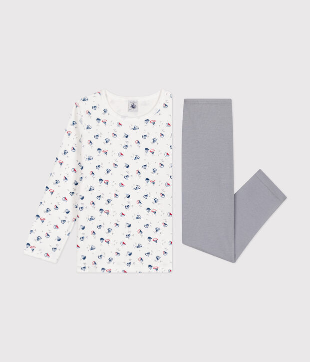 Pigiama in ciniglia bambino grigio/multicolore