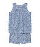 Pigiama corto bambina in jersey leggero stampato bianco ECUME/bianco MULTICO