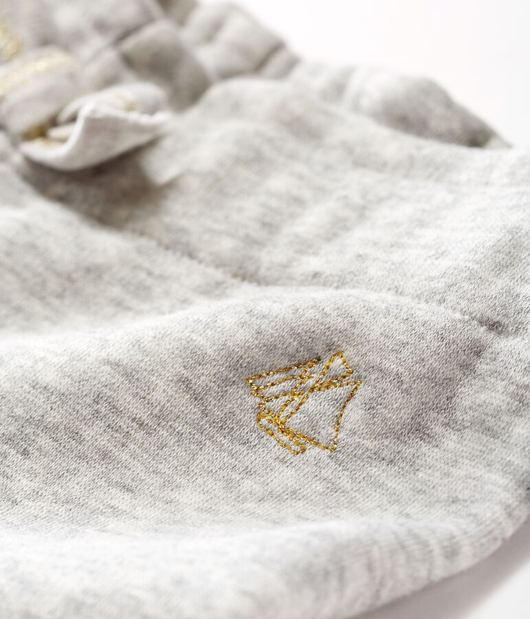 Pantalone beb&egrave; femmina in maglia di velluto grigio