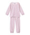 Pigiama bambina in velluto stampato bianco ECUME/bianco MULTICO