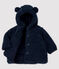 Cappotto bebè femmina in sherpa blu SMOKING
