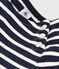 Abito bambina a maniche corte in cotone blu SMOKING/bianco MARSHMALLOW