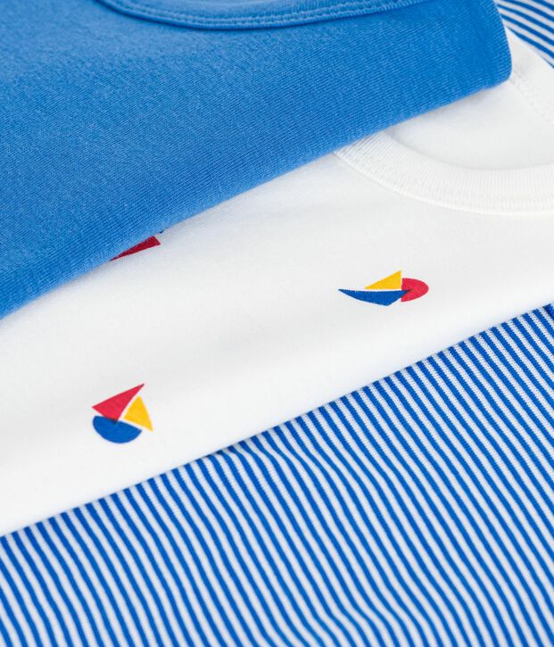 Set di T-shirt a maniche corte in cotone con stampa bambino multicolore