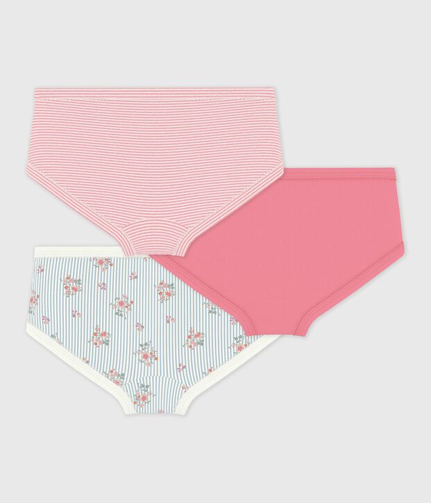 Set di slip a vita alta bambina in cotone con stampa a fiori multicolore