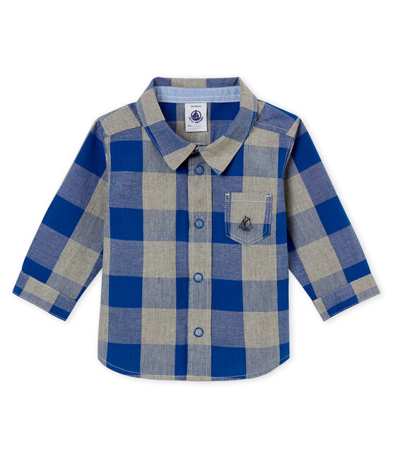 Camicia a quadretti per bebé maschio blu LIMOGES/bianco MULTICO