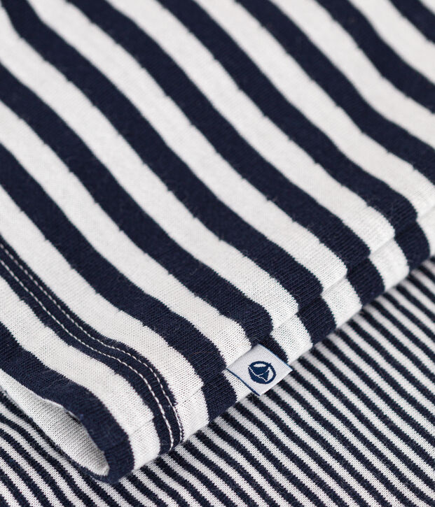 Pigiama bambino in cotone a righe blu/bianco