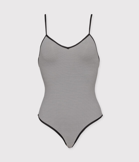 Costume intero donna blu ABYSSE/bianco LAIT