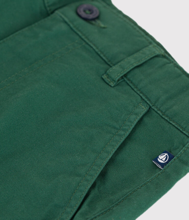 Bermuda corti in serge di cotone tinta unita bambino verde