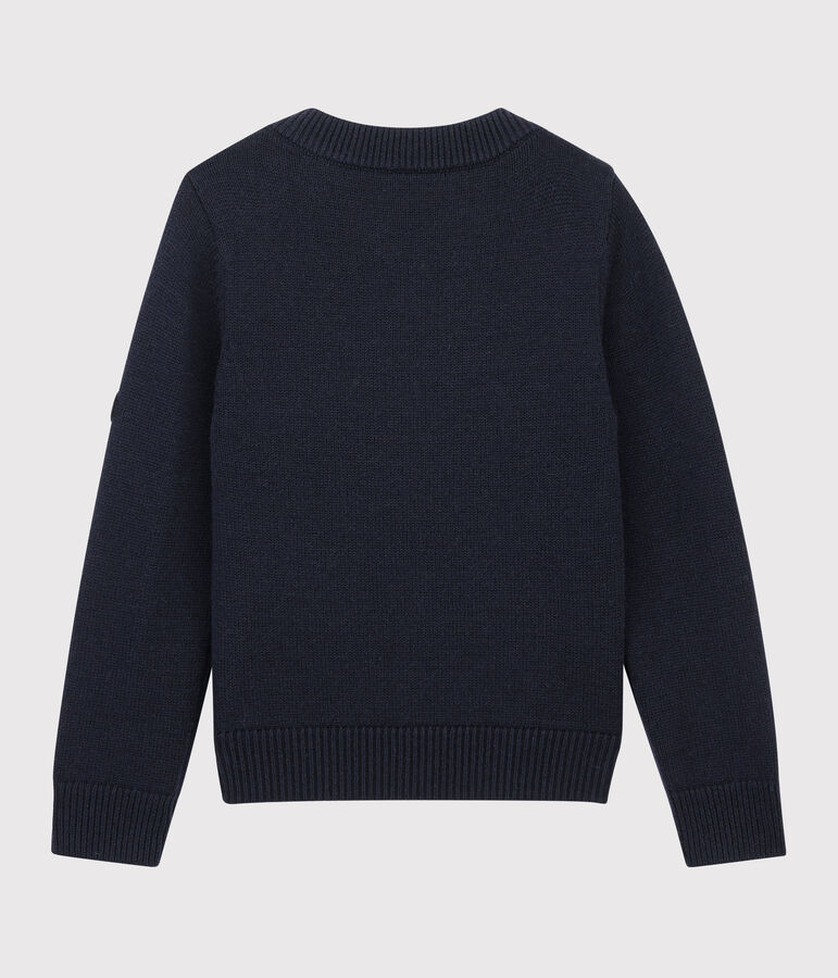 Pullover in lana e cotone bambino blu SMOKING