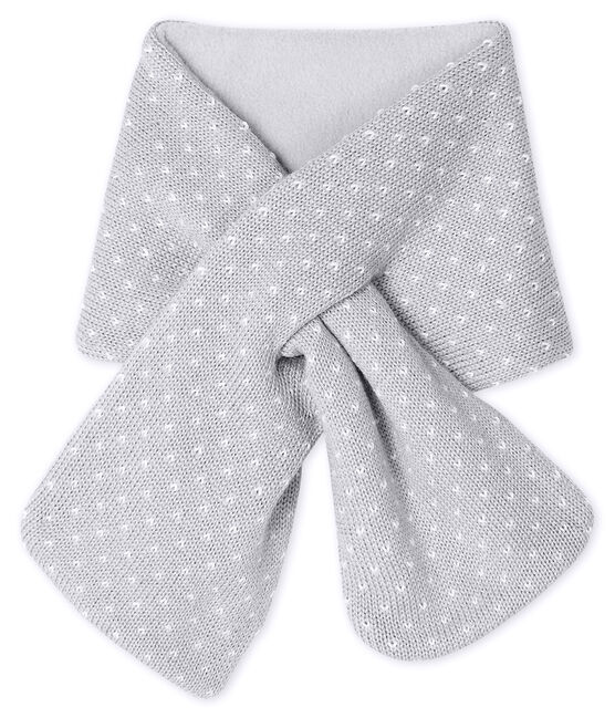 Sciarpa bebè unisex foderata in pile grigio SUBWAY/bianco MARSHMALLOW