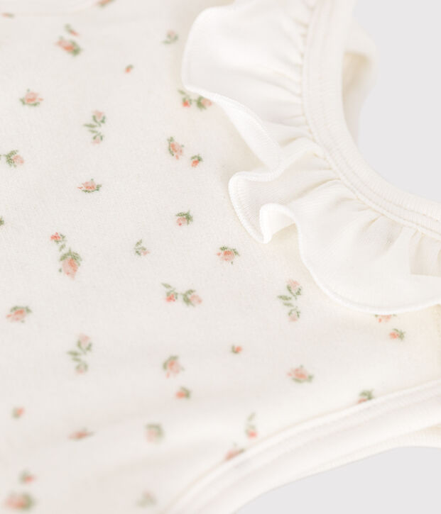 Sacco nanna in velluto a fiori neonato TOG 3 bianco/multicolore