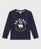 T-shirt bambino a maniche lunghe in cotone blu RUISSEAU/ SMOKING