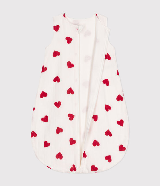 Sacco nanna bebè in cotone TOG 1 bianco MARSHMALLOW/rosso TERKUIT