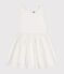 Abito smanicato in cotone operato bambina bianco MARSHMALLOW