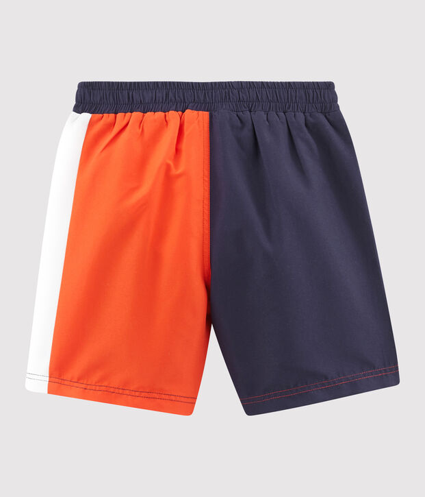 Shorts mare effetto color block bambino blu/rosso