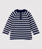 Blusa in cotone bebè. blu SMOKING/ MARSHMALLOW ARGENT BRILLANT