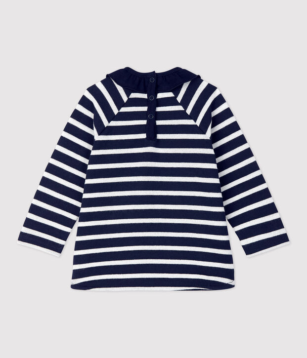 Blusa in cotone beb&egrave;. blu/MARSHMALLOW ARGENT BRILLANT