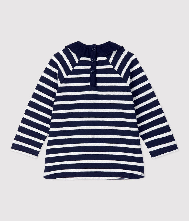 Blusa in cotone beb&egrave;. blu/MARSHMALLOW ARGENT BRILLANT