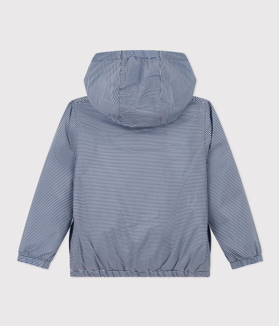 Giacca  antivento calda in poliestere riciclato bambino unisex blu SMOKING/bianco MARSHMALLOW