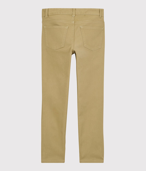 Pantaloni slim bambino in serge beige