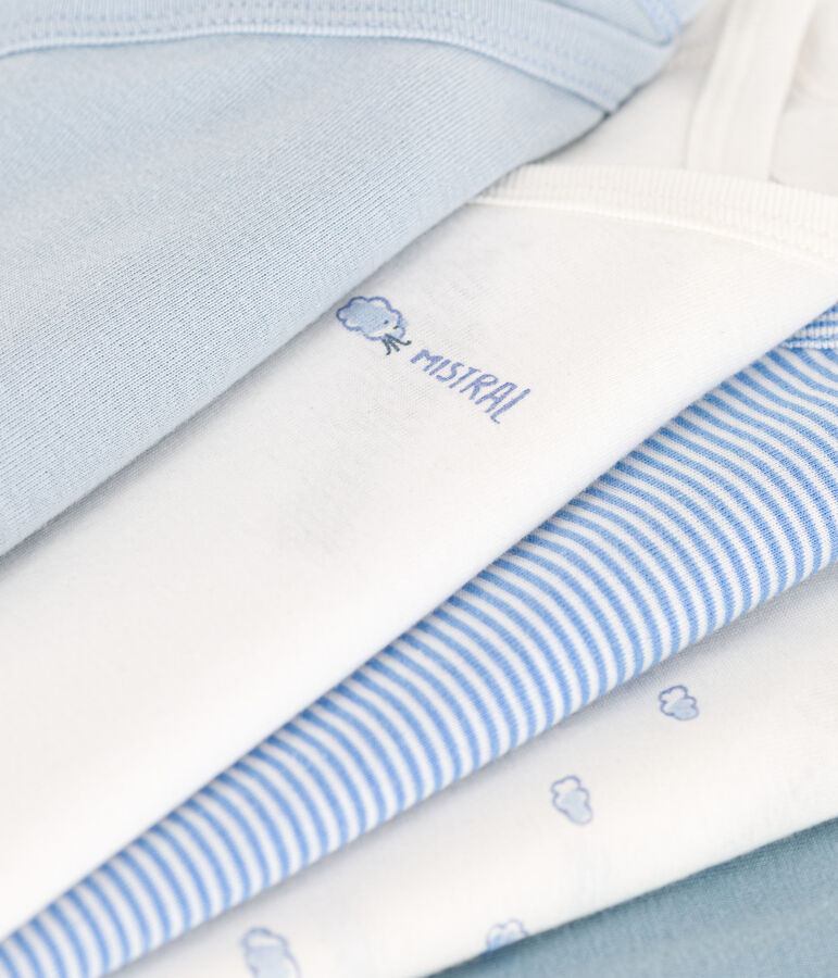 Confezione da 5 body incrociati a maniche lunghe in cotone stampato multicolore