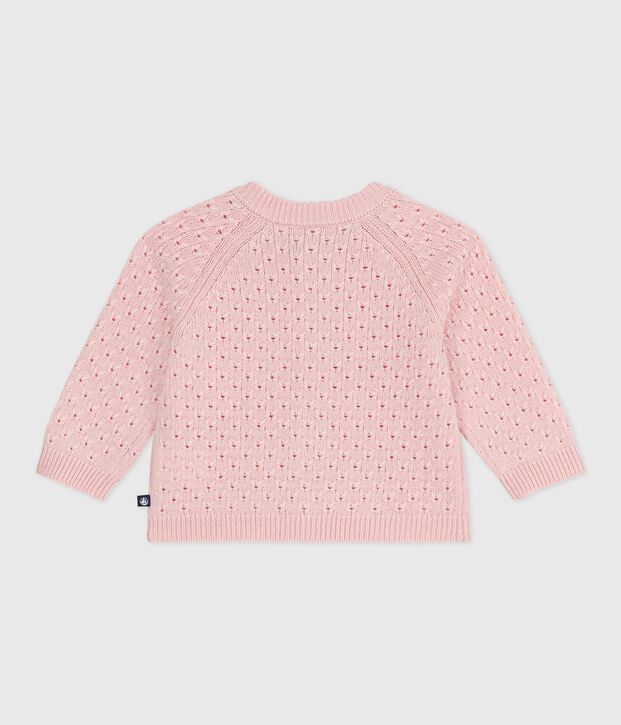 Cardigan in maglia di misto lana e cotone tinta unita neonato JOLI