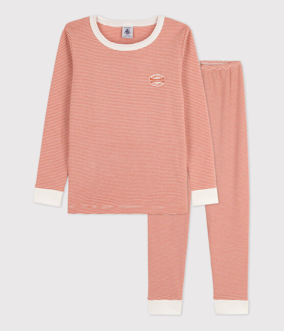 Pigiama snugfit millerighe unisex in cotone rosa BRANDY/bianco MARSHMALLOW