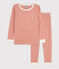 Pigiama snugfit millerighe unisex in cotone rosa BRANDY/bianco MARSHMALLOW