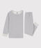 Pigiama bambino unisex in tubique a righe bianco MARSHMALLOW/blu SMOKING