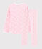Pigiama fiori rosa bambina a costine bianco MARSHMALLOW/rosa GRETEL