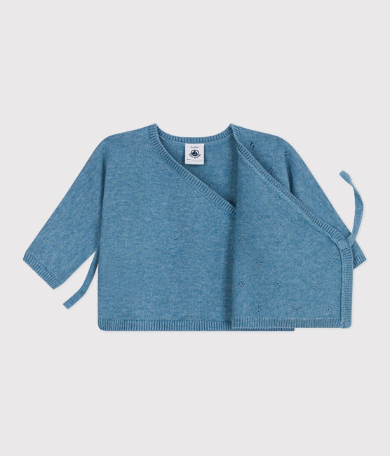 Brassière con incrocio in maglia traforata di misto lana e cotone neonato ADRIATIC