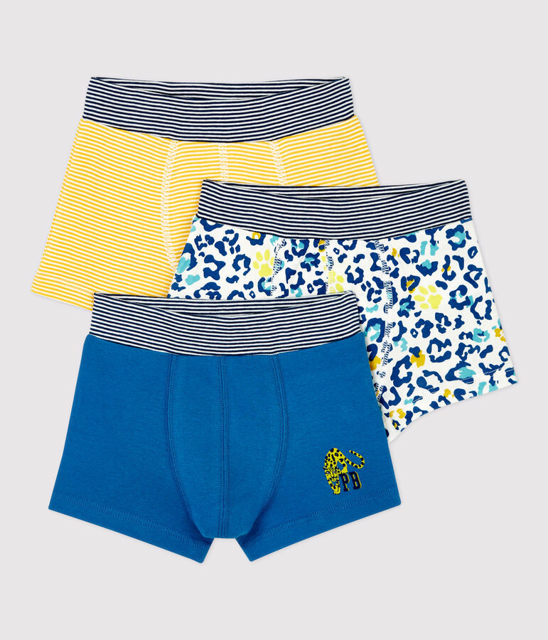 Confezione da 3 boxer bambino fantasia pantere in cotone multicolore