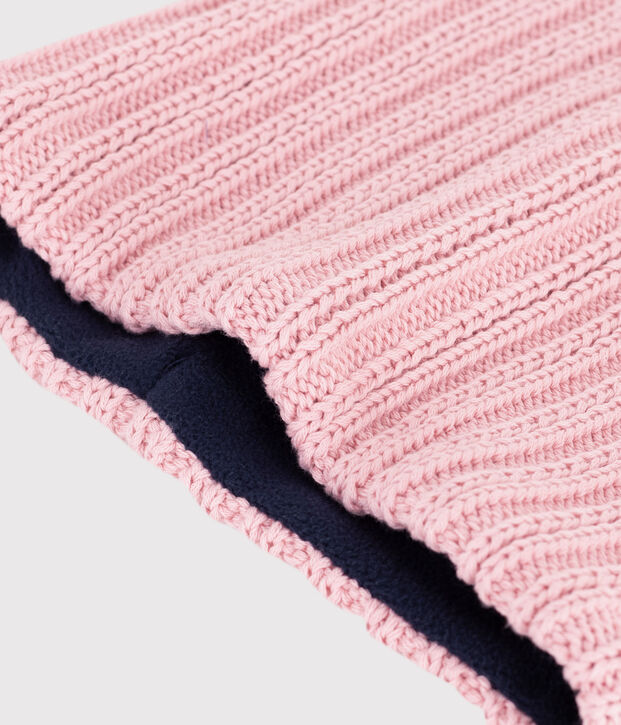 Snood in maglia foderata in pile bambino rosa