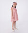 Abito senza maniche in cotone a fiori bambina rosa CHARME/bianco MARSHMALLOW