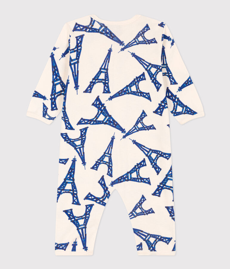 Pigiama beb&egrave; in cotone Parigi ecru/multicolore