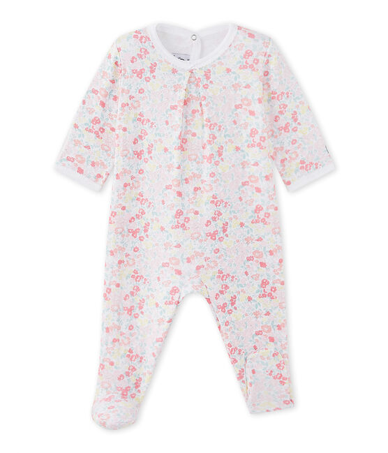 Tutina bebè bambina a fiori in tubique bianco ECUME/bianco MULTICO