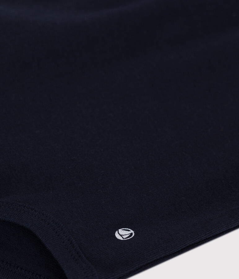 Body con colletto a polo in cotone tinta unita neonato blu