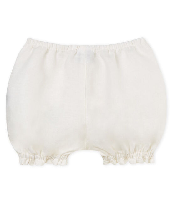 Culotte bloomer bebè bambina in lino bianco MARSHMALLOW