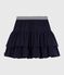 Gonna in cotone tinta unita bambina blu SMOKING
