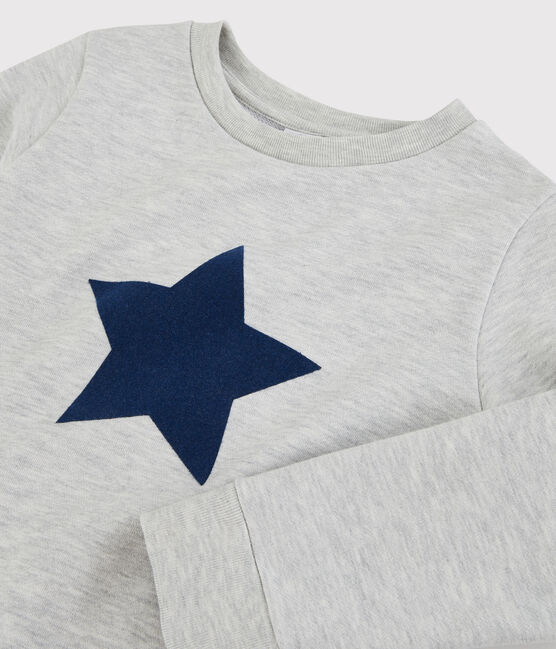 Felpa in molleton bambina/bambino grigio BELUGA/blu MEDIEVAL