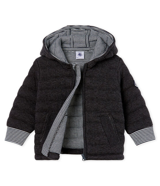 Piumino con zip bebè maschio in tubique trapuntato grigio CITY CHINE