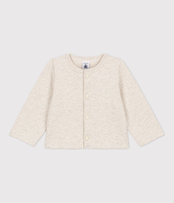 Cardigan a tinta unita in jersey spesso per neonati beige MONTELIMAR CHINE